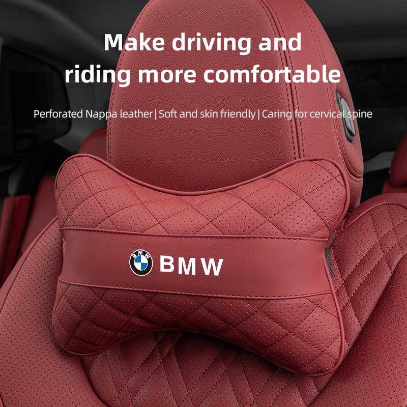 1xCar Seat Neck Pillow Headrest Lumbar Waist Support Cushion Keychain For BMW X1 X2 X3 X5 X4 X6 X7 iX3 F20 F10 F07 E70 E46 SU5