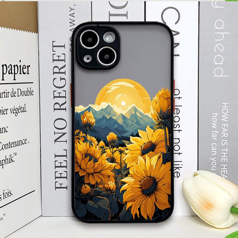Чехол для телефона "Горная лесная деревня" для IPhone 13 12 Mini 16 15 11 14 Pro Max 7 8 Plus SE X XS Ударопрочный чехол Пейзаж с подсолнухами