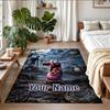 Crystal Velvet Rug Custom Name Text, Soft Non Slip Floor Mat Home DecorCourage the Cowardly Dog