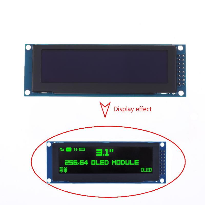 3.12-дюймовый модуль OLED-дисплея SSD1322 256x64 для Arduino STM32 SPI I2C-интерфейс с предварительно припаянным штыревым разъемом