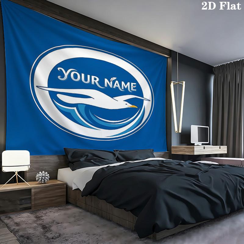 Brighton Hove Albion Custom Name Wall Tapestry Aesthetic Wall Hanging Printed Fabric Blanket Decorative Tapestries for Bedroom Living Room Home Decor