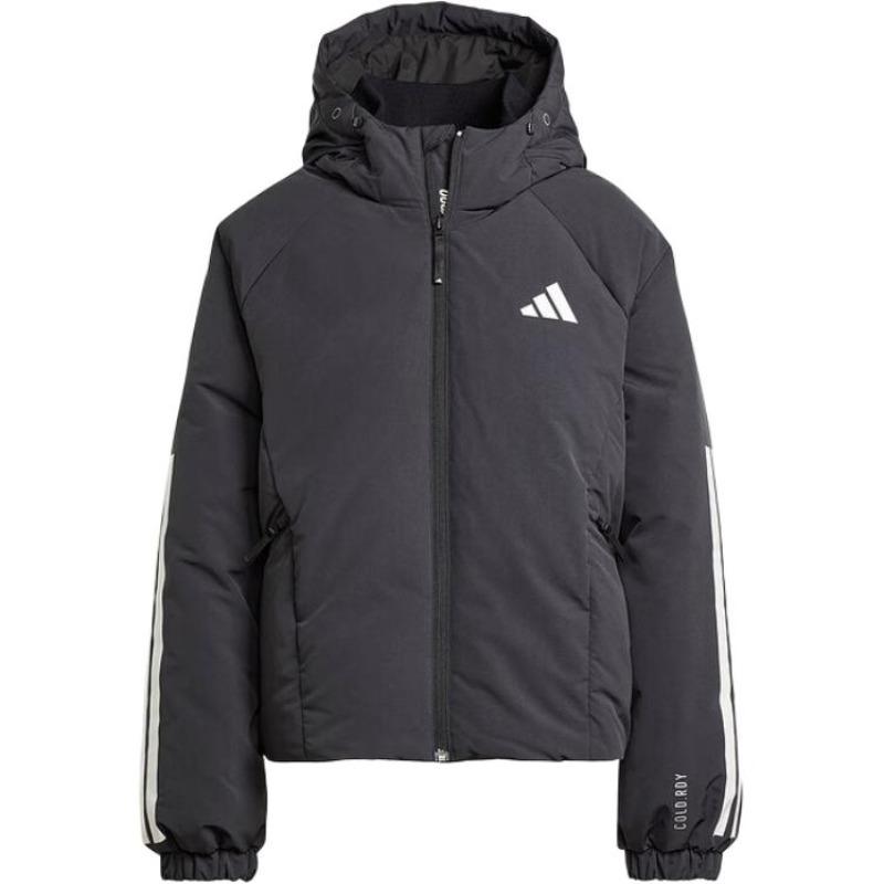 adidas Логотип Модный тренд Удобная теплая куртка-пуховик Женская верхняя одежда Черный JG3866