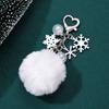 Heart Clasp Fluffy Ball Keychain Soft Plush Bag Charm Stylish Christmas Keychain  Party Favor