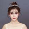Свадебная тиара-корона простые белые элегантные аксессуары для волос в корейском стиле красивые и простые