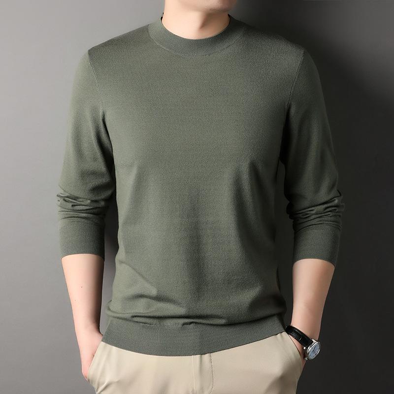 Осенне-зимний мужской свитер с полуворотом и длинными рукавами, включая нижнюю рубашку для мужчин молодого и среднего возраста