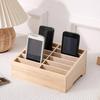 12/16Grids Wooden Cell Phone Holder Eco-Friendly Free Standing Design Desktop Organizer Phone Display Rack Storage Box