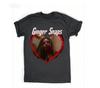 2026 new Neutral style black loose cotton T-shirt, white-style handwritten patterned portrait horror-themed T-shirt