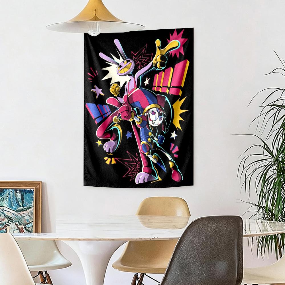 Digital Circus Wall Decor Tapestry Art For Pet Memorial Birthdaywedding Party Backdrop Family Gift