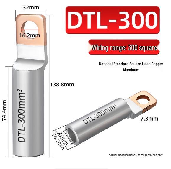 Square Head Copper-Aluminum Terminal Lugs DT L-2 (16-500 sq mm)