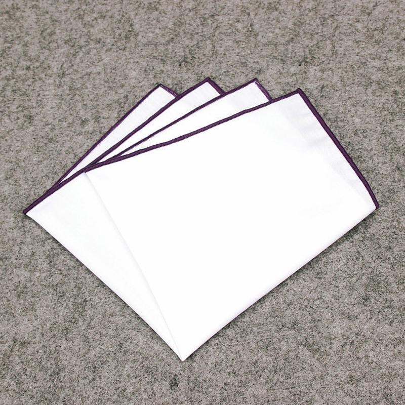 Men Plain White Handkerchief White Organic Pocket Square Hankies Cotton Soft Solid Color