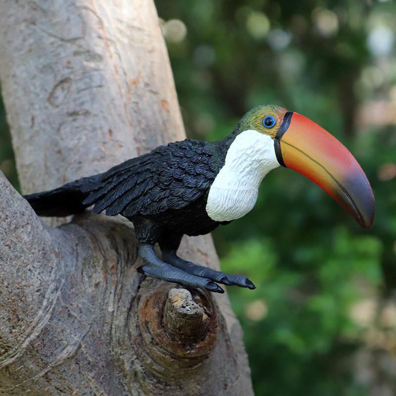Wild Animal Simulated Big Billed Bird Ramphastos Toco Model Ornament Toys
