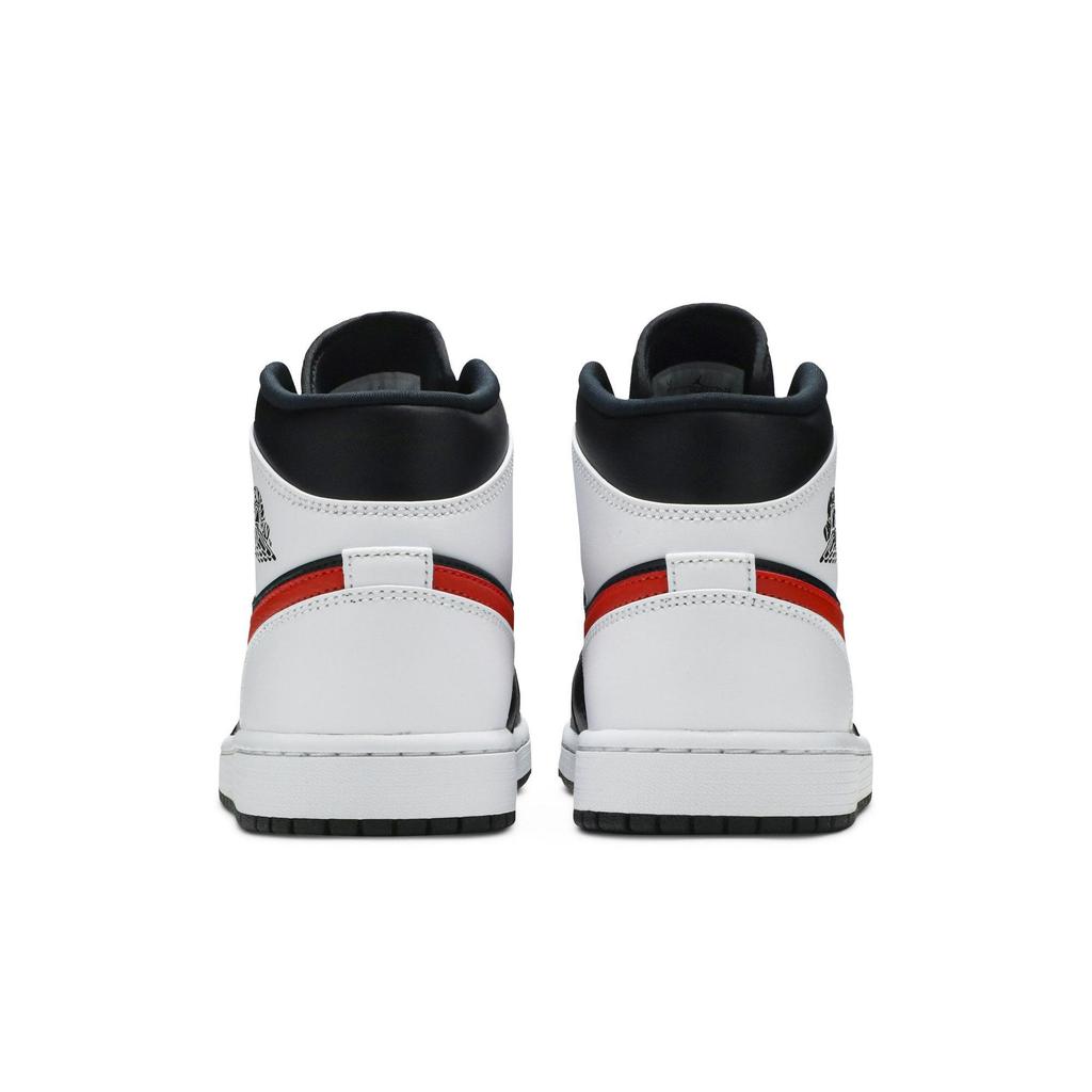 Air Jordan 1 Mid 'Chile Red' (Unisex) Black / Chile Red / White Vintage Basketball Shoes 554724 075