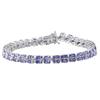 Танзанитовый теннисный браслет - серебро 925 пробы