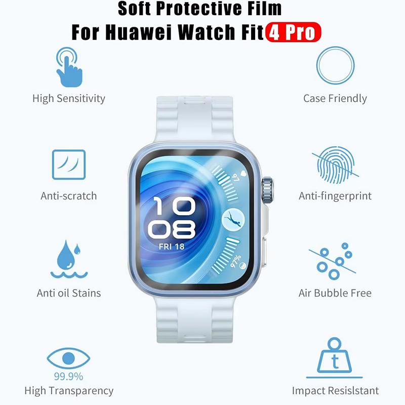 1/2 шт. Защитная пленка для экрана для Huawei Watch Fit 4, противоударное закаленное стекло, защитная мягкая TPU для Huawei Watch Fit 4 pro