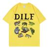 Dilf Черт, я люблю лягушек Графические футболки Мужская Женская Мода Футболка с коротким рукавом Винтаж Лето Уличная одежда Футболки Топы