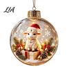 Garden Party Ornaments Glowing Christmas Story Ornament, Light?Up Mini Holiday Scene Hanging Ball with Warm Winter Festival Supplies LED Light,