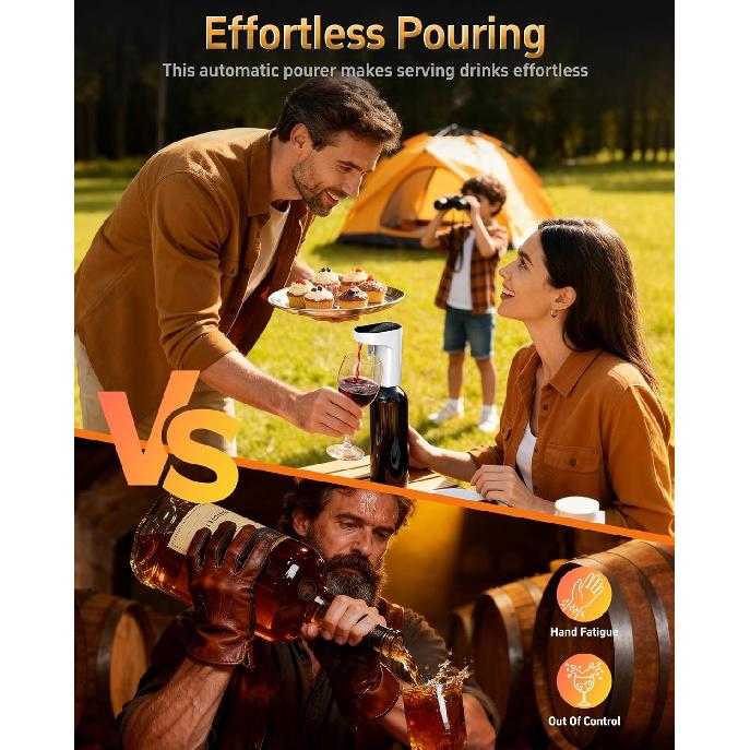 Электрический декантер для вина 5-в-1 с аэратором, Цифровой диспенсер для бутылок с алкоголем, Регулируемая дозировка, Умный наливщик для виски, Насос для ликеров/крепких напитков