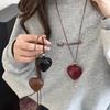 Дизайн с меньшинством Кулон-сердце Ожерелье Корейский стиль Цепочка для свитера Простая веревочная цепочка Ожерелье Девочка