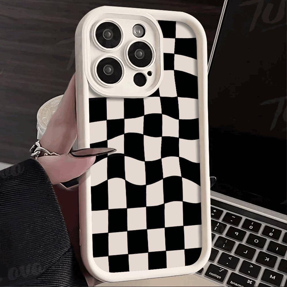 Персонализированный чехол для телефона с сетчатым узором для IPhone 16 15 14 13 12 11 Pro Max 16pro 15pro 14pro Ударопрочный мягкий чехол