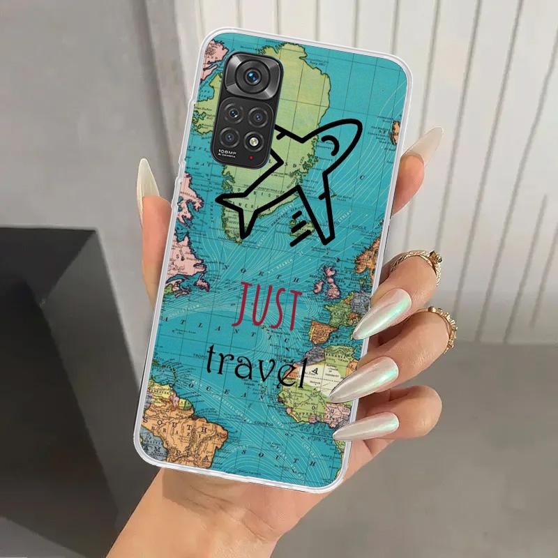 Чехол для телефона 'Карта мира, Планы путешествий' для Xiaomi Redmi Note 14 13 12S 12 11S 11 Pro Plus 11T 11E 10S 9 9S Мягкий чехол-накладка с принтом Не