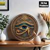 Eye Of Horus Egyptian Metal Wall Art Teal Blue Gold Protective Plaque