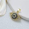 New Blue Devil'S Eye Pendant Women'S Copper Micro-Inlaid Zircon Evil Eye Lucky Bracelet Necklace Accessories