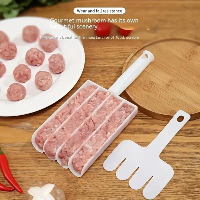 Машина для приготовления пельменей с рисом и мясом Креативная кухня Инструменты для приготовления фрикаделек Четырехместный набор для приготовления пельменей с рисом и мясом Форма для шариков для приготовления мяса