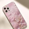 Светло-розовый прозрачный противоударный чехол с бабочками для серии iPhone 14/15/16/17 Pro Max