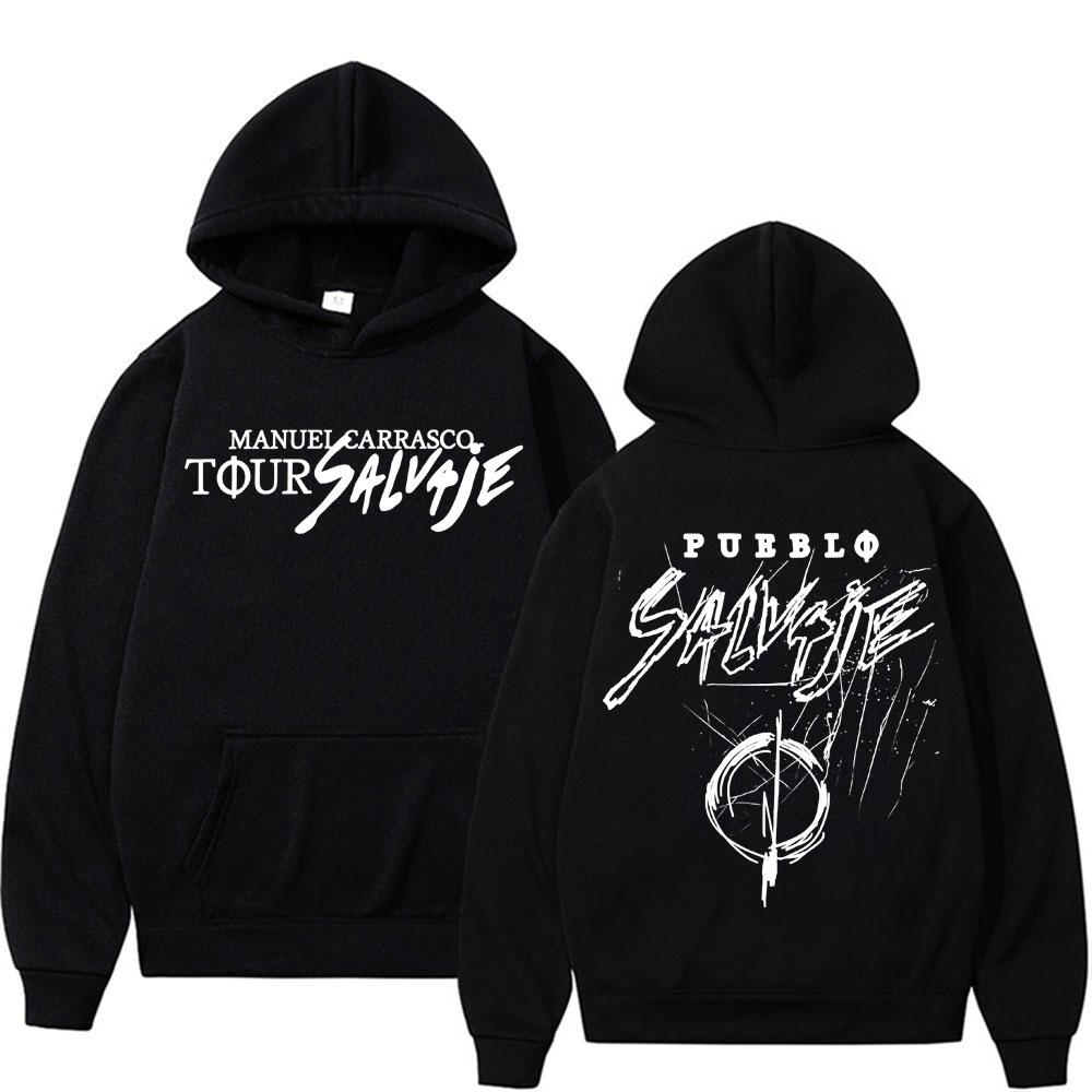 Rapper Manuel Carrasco Salvaje Tour 2025 Hoodies Men's Women Harajuku Hip Hop Punk Sweatshirts High Quality Bodywarmer Pullovers