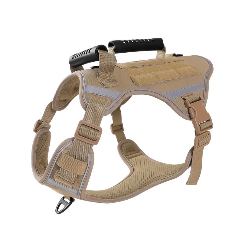 Тактический жилет-шлейка для собак для крупных и средних собак, светоотражающая, не тянущая, регулируемая, для прогулок, тренировок, бега, легкий контроль