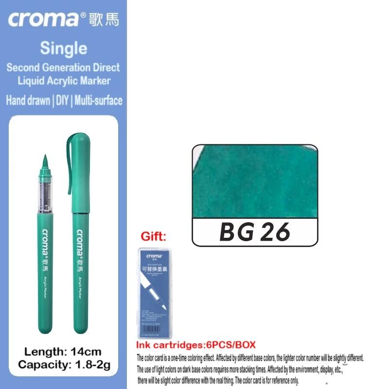 Набор многоразовых акриловых маркеров Croma 160/1 Colors с мягким наконечником, смываемые акварельные кисти, школьные принадлежности