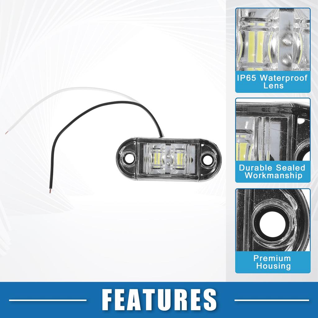 A ABSOPRO Front Rear Side Marker Lights, Waterproof Outdoor Oval Position Lamp for Truck,