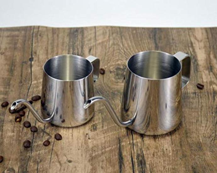 FAROL Coffee Pot, Stainless Steel, Silver, Narrow-Mouth Gooseneck, Commercial Use (Silver, 250ml)