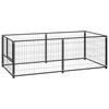 VidaXL Black Kennel 200x100x70 Cm Steel Pen for Puppies Outdoor Cage 150790
