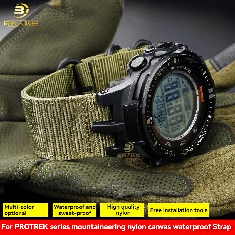Нейлоновый ремешок ONENylon для Casio PROTREK PRW 3100 Модифицированный PRW3000 PRW3100 PRW6000 PRW-6100Y Холщовый браслет с инструментамиMN