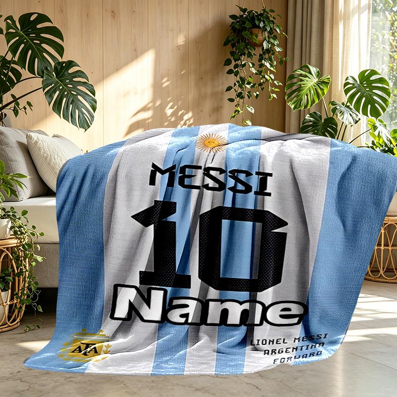 Custom Name Personalized football star Print Blankets, Home Decor, Bedroom, Sofa, Camping, Couch, Gifts for Birthday Christmas