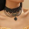 Retro Lace Clavicle Chain Gothic Style Personality Accessories Lace Pendant Necklace Female Clavicle Chain