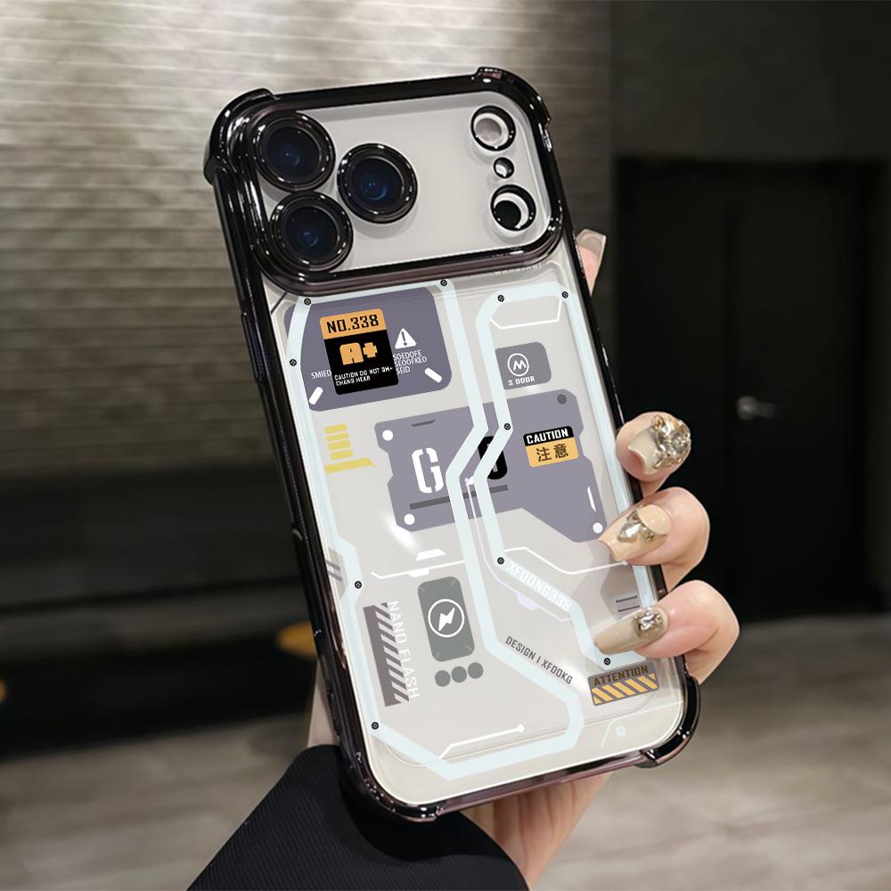 Fashion Mecha Style Phone Case for Samsung Galaxy S26 S25 S24 S23 S22 S21 S20 FE Ultra Plus 5G Anti-drop Transparent Cover