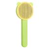 Pet Grooming Comb 60 Degrees Bending Needle Self Cleaning Hair Brush for Cats Dogs Comfortable Grip Green