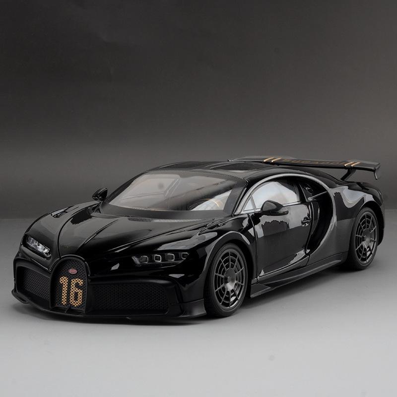 1/18 Bugatti Chiron PUR SPORT Alloy Sports Model Diecasts Metal Racing Super Car Model Simulation Sound and Light Kids Toys Gift