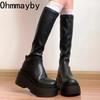Fashion Platform Heel Knee High Boots Women Fashion Ladies Slip On Knight Long Boots Autumn Winter Women's Footwear