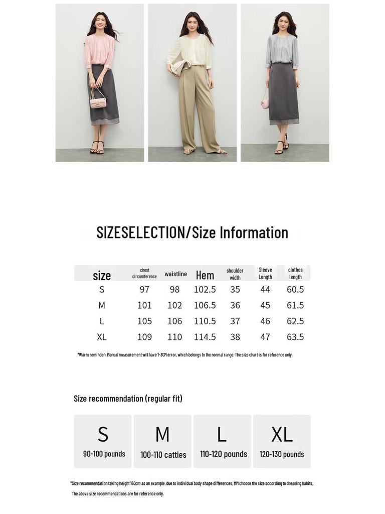 Elegant Acetate Chiffon Pleated Blouse