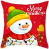 Red Green Christmas Cushion Cover Snowman Santa Claus 2022 Happy New Year Ornament Pillowcase