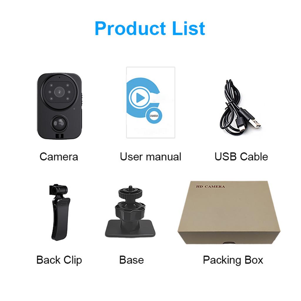Waterproof Camera Back Clip Plug-in Pocket Camera Outdoor Sports Photography HD 9H Field Recorder