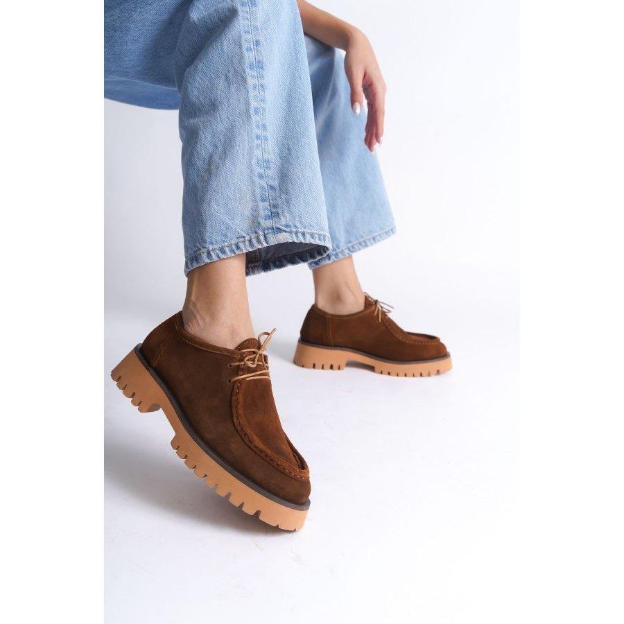 Женские повседневные туфли из натуральной замши на шнуровке, туфли-оксфорды