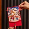 Traditional Spring Festival Cloth Red Envelopes Rectangular Chinese Style New Year's Blessing Bag Reusable with Hanging Rope