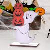 Хэллоуин Деревянная табличка Привидение Милое привидение Ведьма Тыква Многоярусное украшение для подноса для дома Полка Каминная полка Столешница Декор подоконника