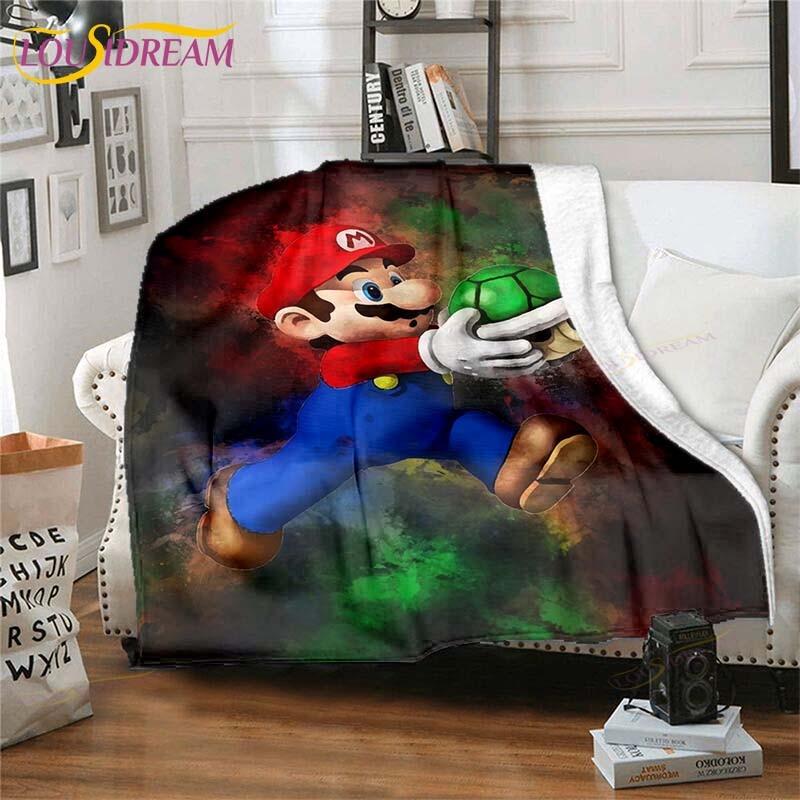 Плед Mario Bros Высококачественный Фланелевый Теплый Мягкий Плюшевый для Дивана Кровати Подходит для Пледа от Кондиционера