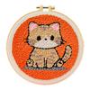 1 Set Punch Needle Coaster Kit Handmade Punch Needle Embroidery Craft Kit with Hoop Yarn Tools Instruction Adults Beginners DIY Animal Flower Coaster