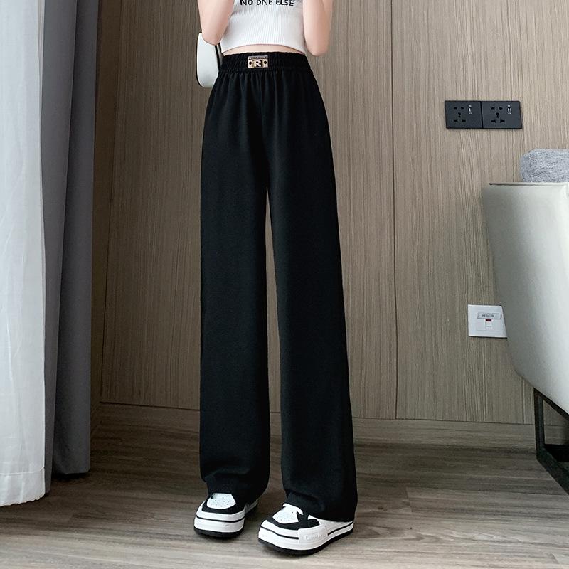 Women's Summer High-Waist Ice Silk Wide-Leg Pants